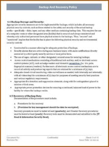 Backup And Recovery Policy Template