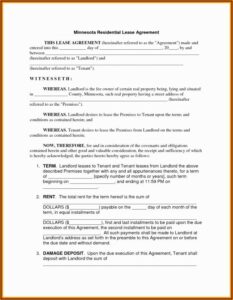 Basic Rental Lease Template