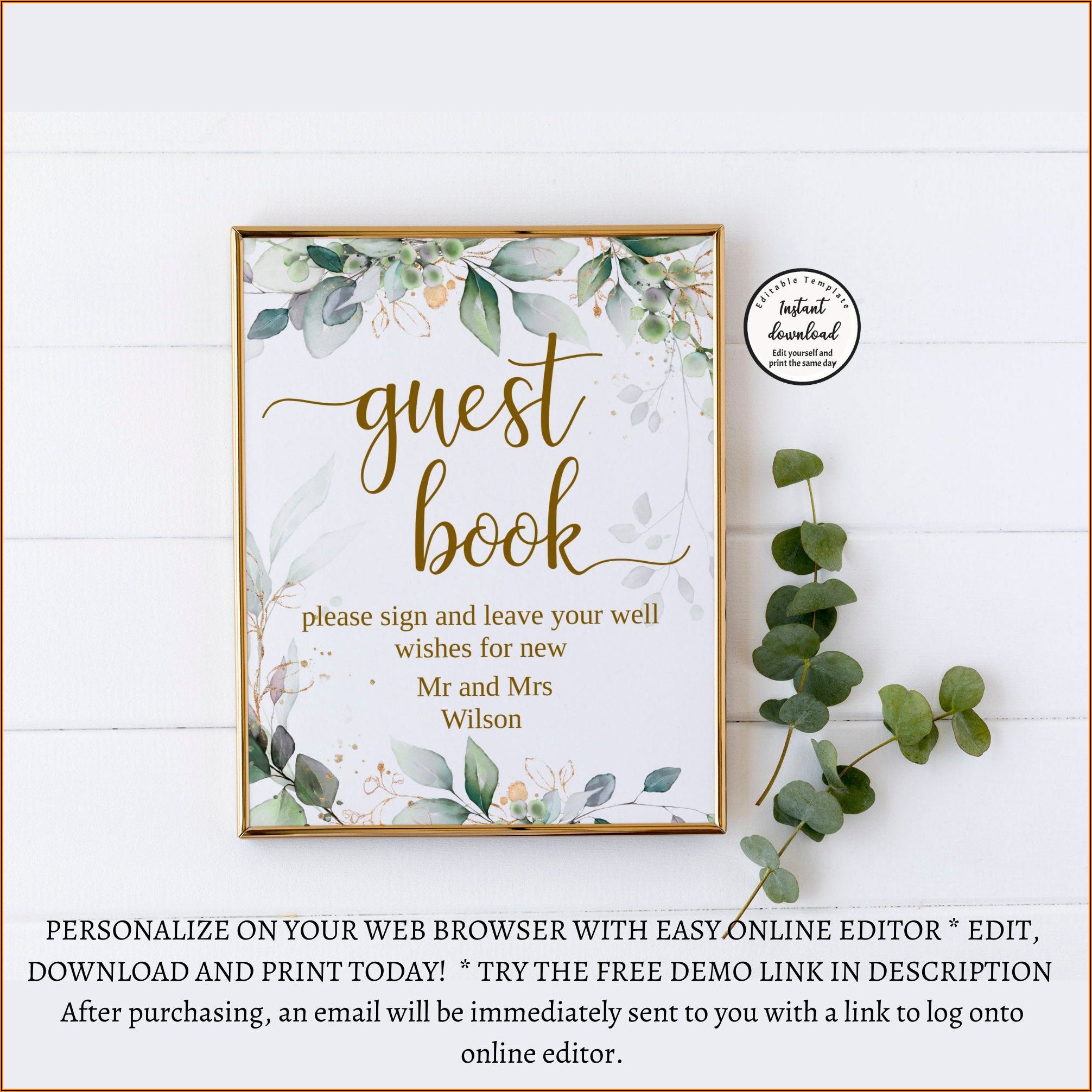 Birthday Guest Book Template
