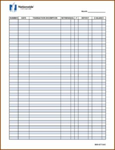 Business Form Template Check Register