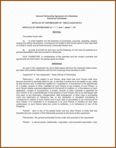 Business Partnership Contract Template Free