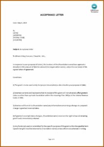 Charitable Donation Acknowledgement Letter Template