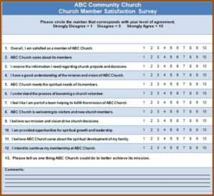 Church Survey Questionnaire Templates