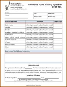 Commercial Pressure Washing Contract Template