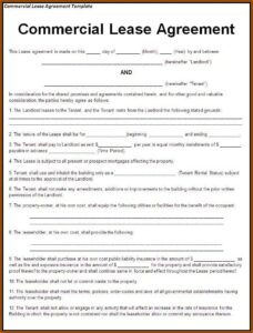 Commercial Rental Contract Sample