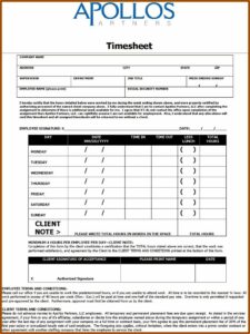 Consultant Timesheet Template Free Download