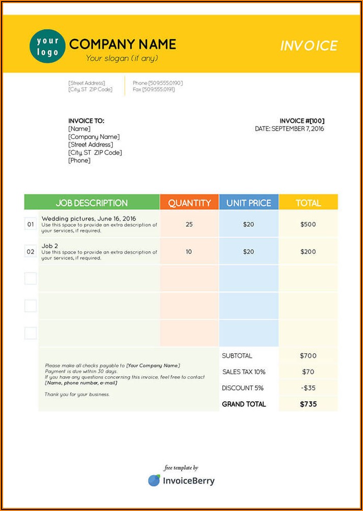 Consulting Invoice Template Free