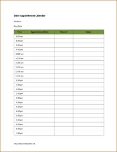 Daily Appointment Book 2020 Printable