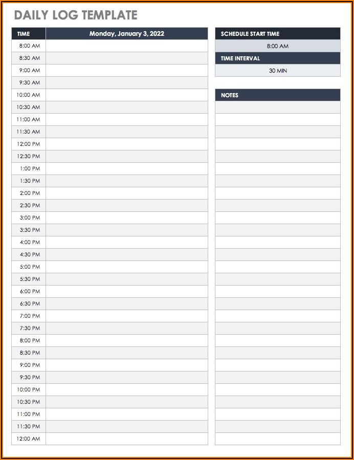 Daily Appointment Calendar Template 2021