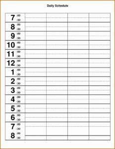 Daily Schedule Planner Template Excel