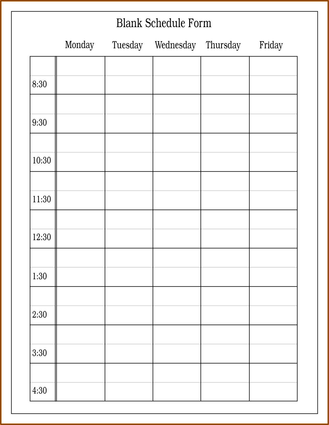 Daily Schedule Planner Template Free