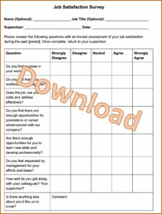 Employee Satisfaction Survey Questionnaire Templates