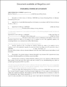Enduring Power Of Attorney Template