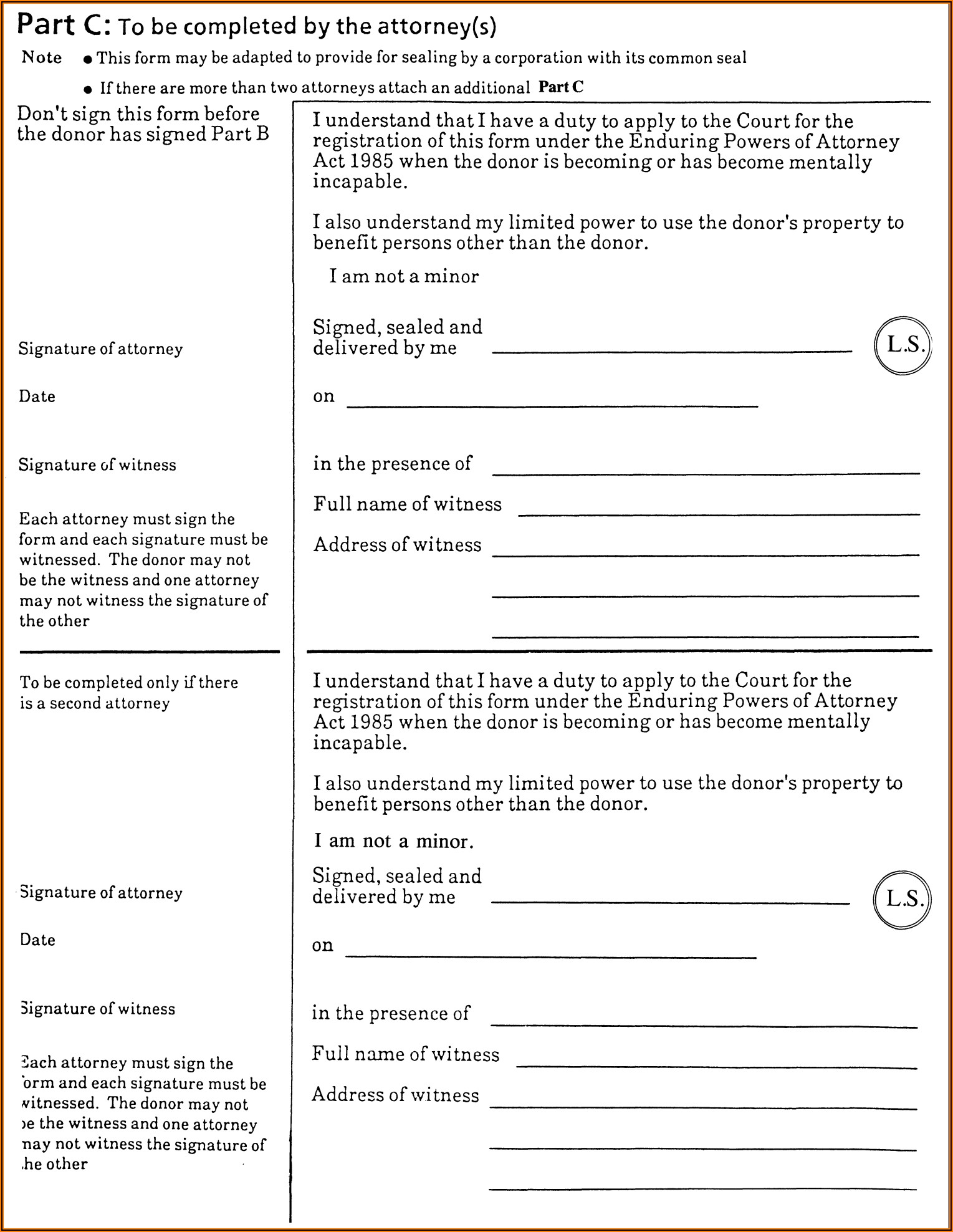 Enduring Power Of Attorney Template Ireland