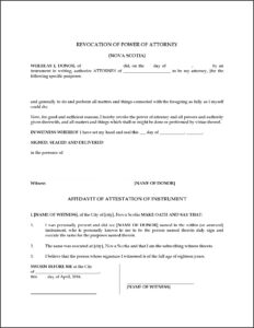 Enduring Power Of Attorney Template Nova Scotia