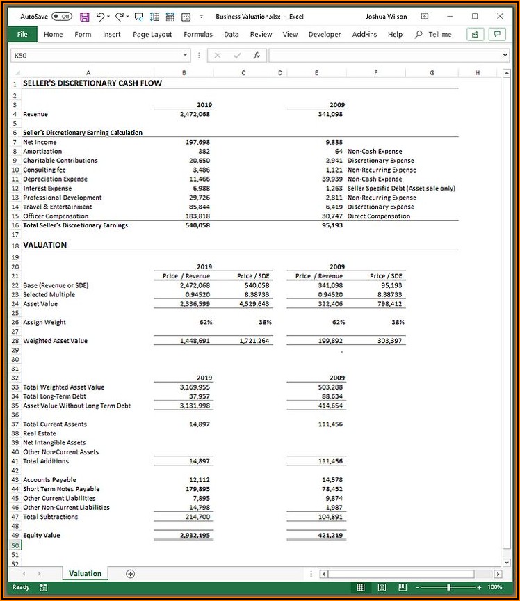 Financial Spreadsheet Template Excel