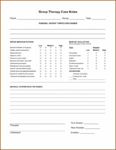 Free Counseling Case Notes Template