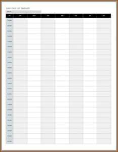 Free Daily Schedule Template Editable