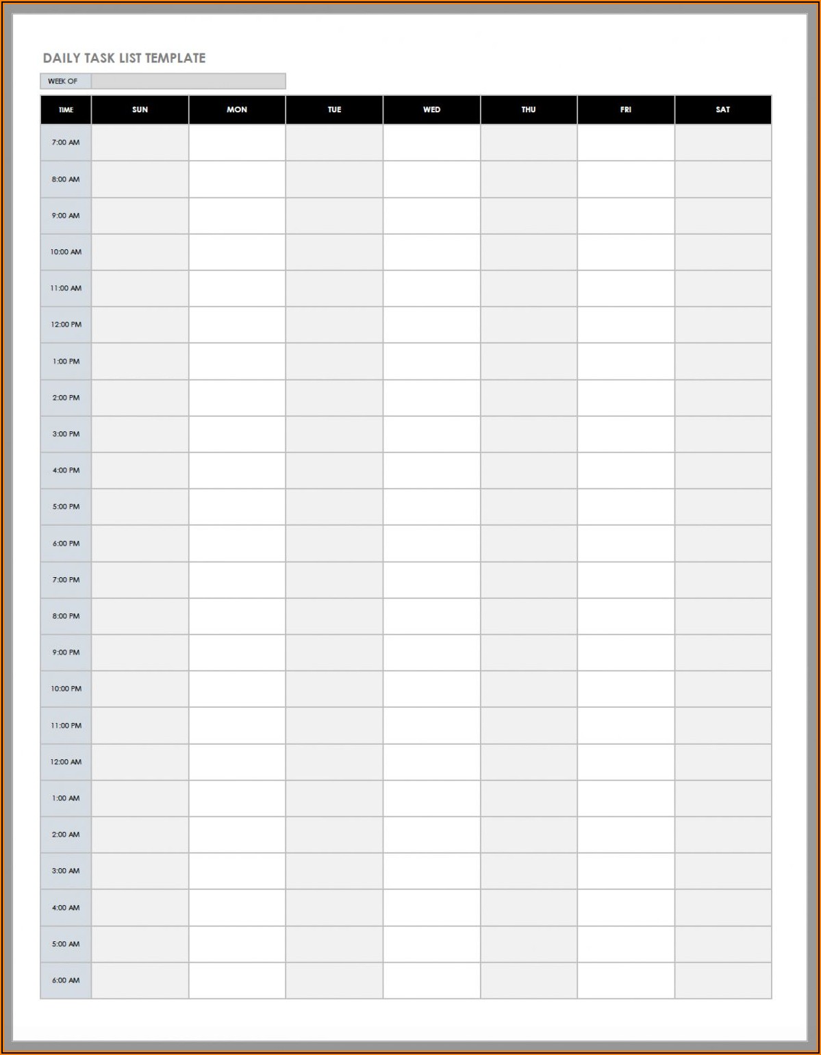 Free Daily Schedule Template Editable
