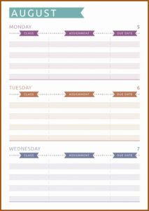 Free Daily Schedule Template For Students