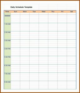 Free Daily Schedule Template Word