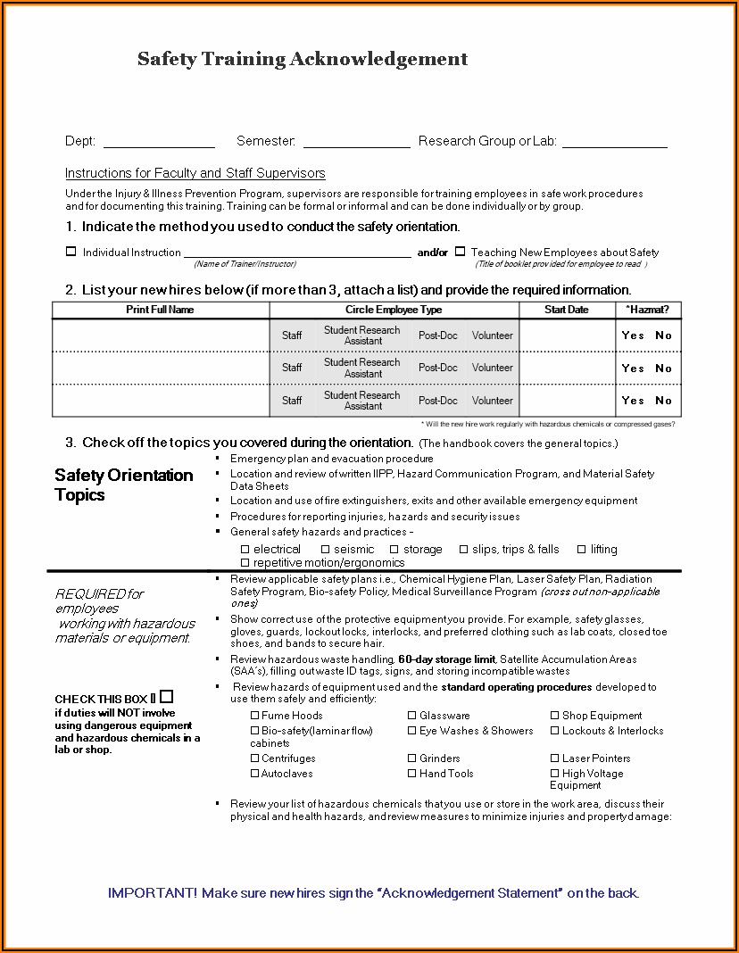 Free Injury And Illness Prevention Program Template