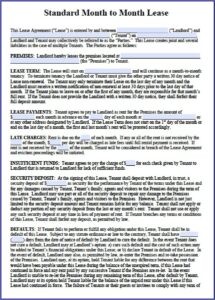 Free Month To Month Lease Agreement Pdf