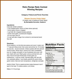 Free Recipe Template For Cookbook