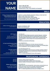 Free Resume Format Download Pdf