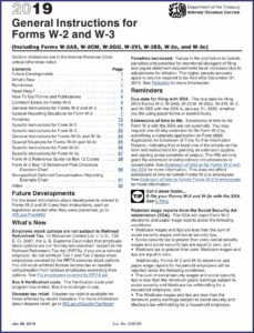 Free W2 Forms 2019 Printable
