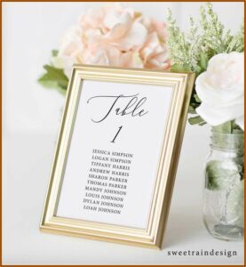 Free Wedding Table Seating Chart Template