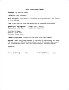 Grazing Lease Form Texas