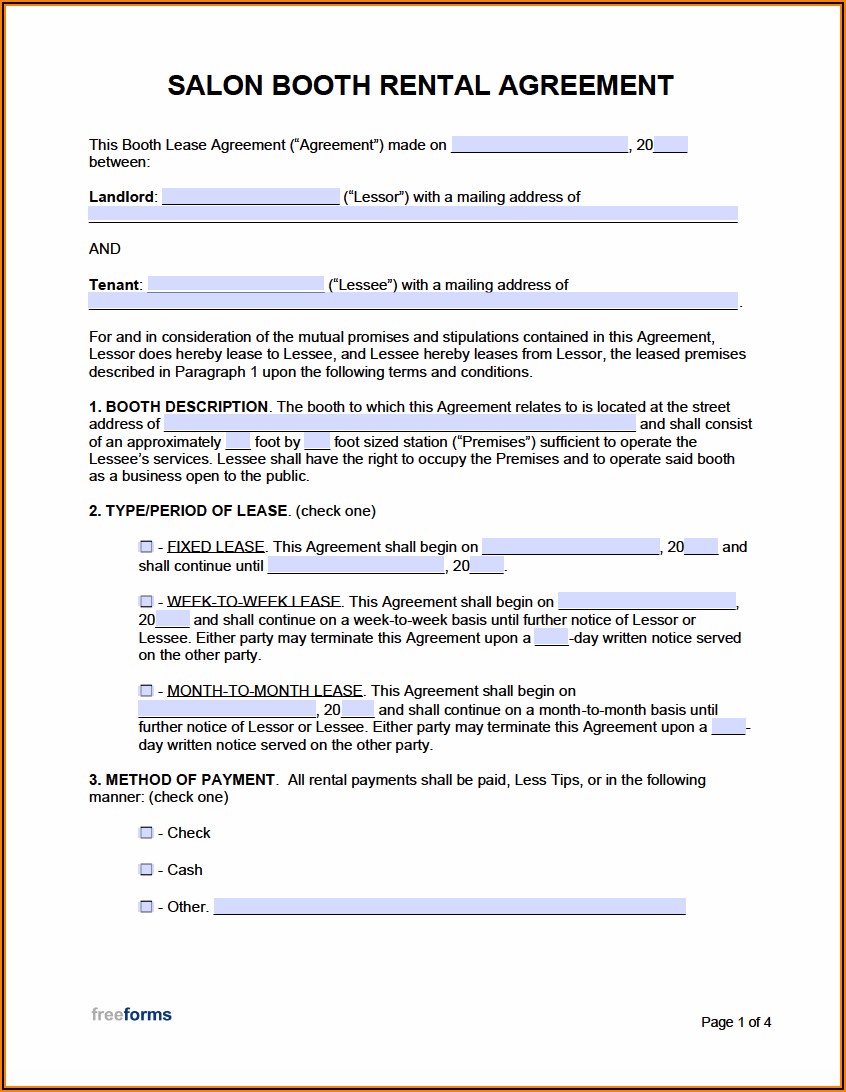 Hair Salon Commission Contract Template