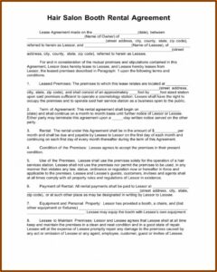 Hair Salon Employee Contract Templates