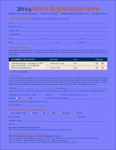 Hotel Registration Form Sample Pdf