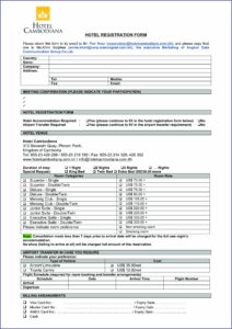 Hotel Room Registration Form Sample