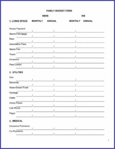 Household Budget Template Free