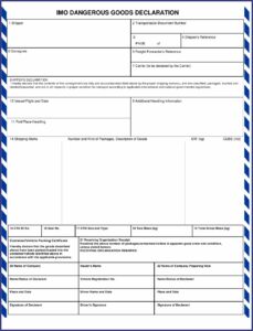 Imo Dangerous Goods Declaration Form Download