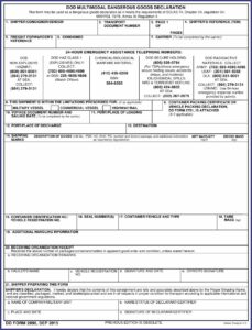 Imo Dangerous Goods Declaration Form Instructions