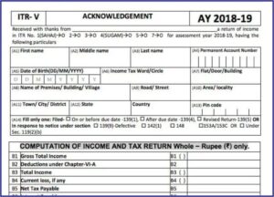 Income Tax Return Filing Format