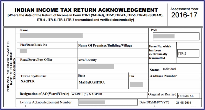 Income Tax Return Verification Form 2017 18