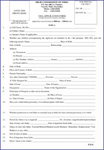 Indian Visa Application Form Download