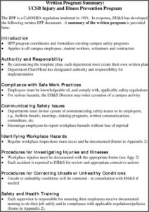 Injury And Illness Prevention Plan Template