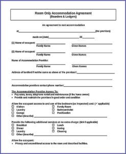 Landlord And Tenant Agreement Form Pdf