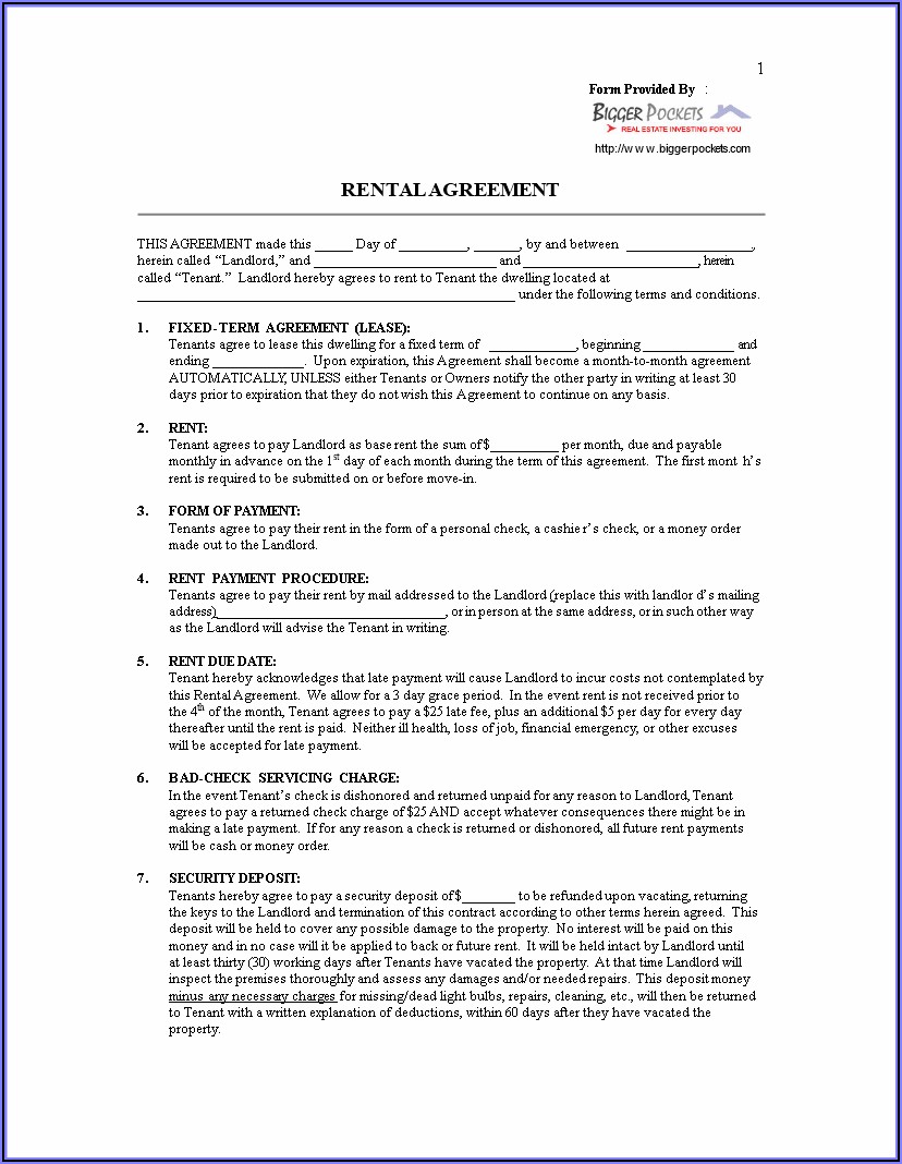 Landlord Tenant Contract Example