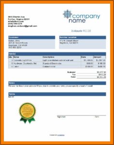 Landscaping Invoice Template Free