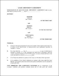 Lease Amendment Template Alberta