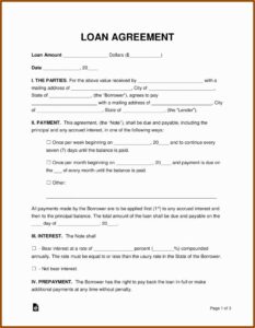 Loan Agreement Forms Free Download