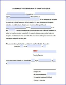 Louisiana Joint Power Of Attorney Form