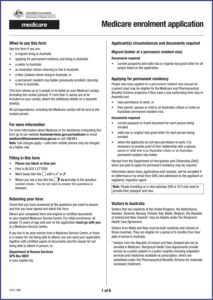 Medicare Application Form Australian Citizen